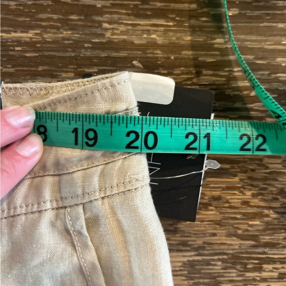 John mark NWT 100% linen wide leg crop pants XL coastal beach lightweight casual - Picture 6 of 7
